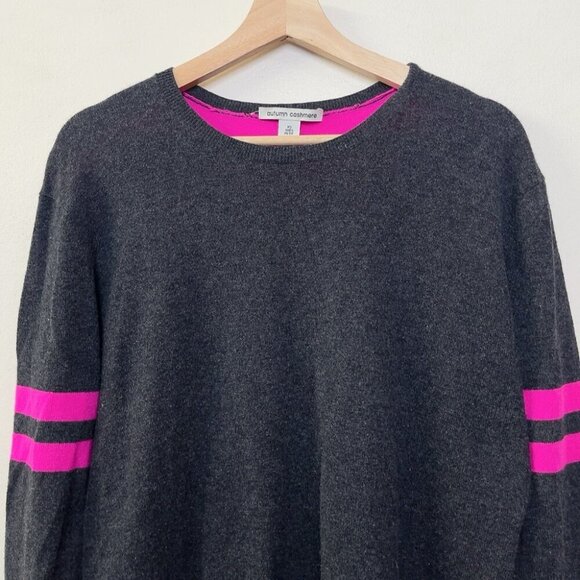 Autumn Cashmere Mens Xsmall Crew Neck Pink Grey Sweater - Picture 3 of 12